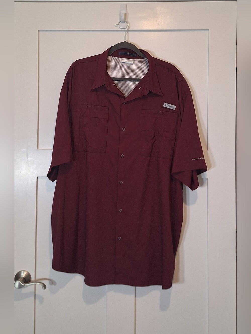 Columbia PFG Omni-Shade Fishing Button Down Shirt Short Sleeves Pockets Size 3XT
